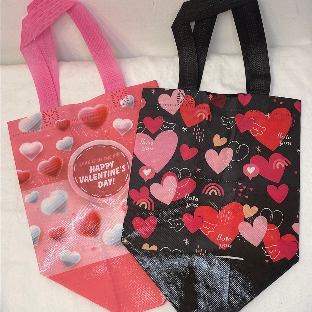 Valentine's Day Themed Tote Bags - Pink and Black
